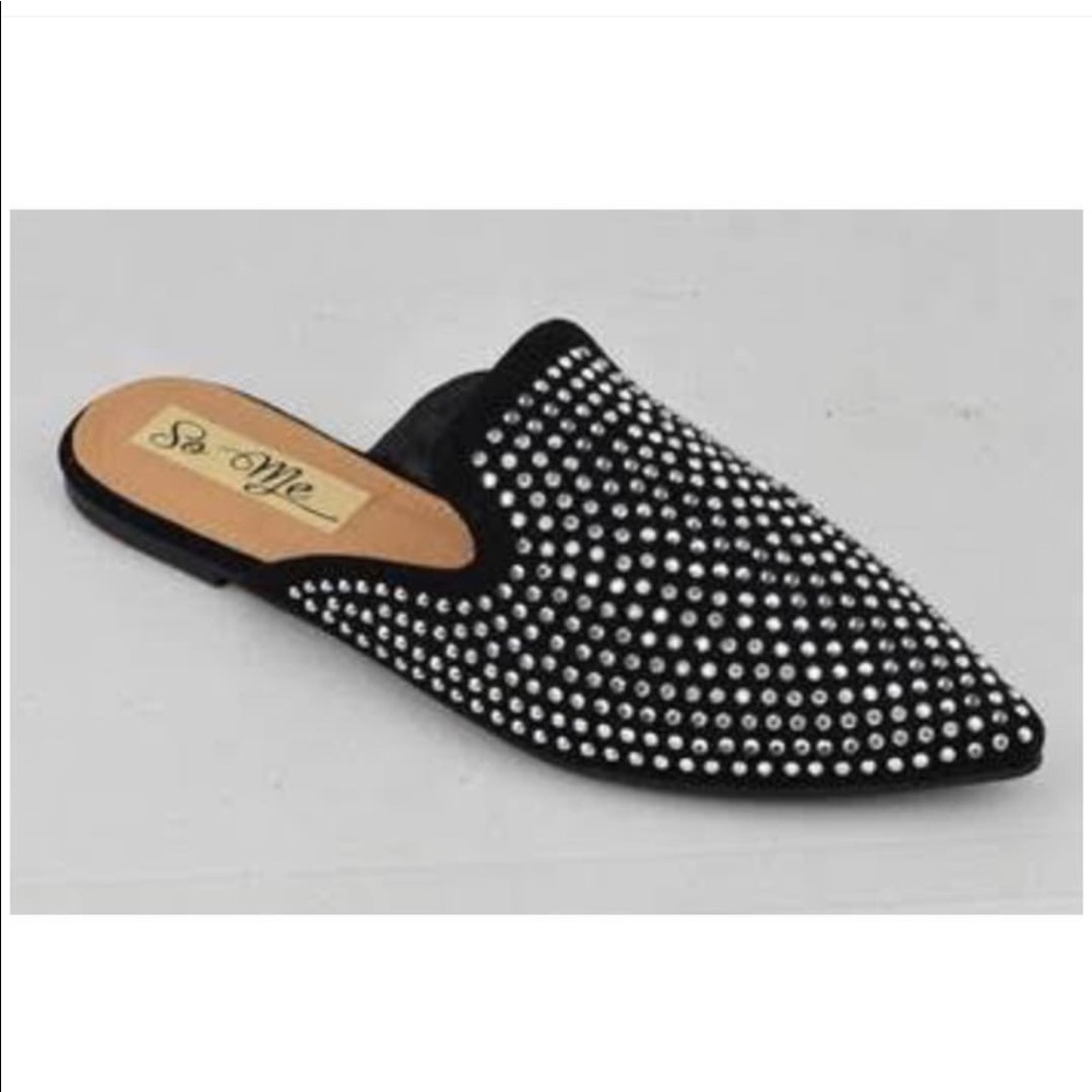 Cute silver studded slides! Never warn! Brand new!